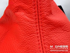 FIAT 500 Gear Shift Boot - Black Italy - Red Leather w/ Red Stitching FIAT 500 Gear Shift Boot - Black Italy - Red Leather w/ Red Stitching